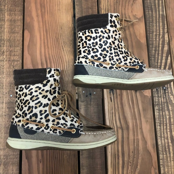 sperry leopard print boots